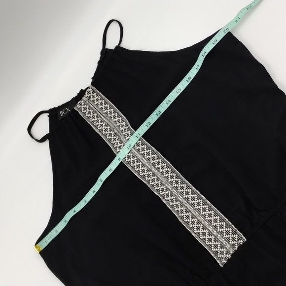 Bcx Black Halter Romper Embroidered Front & Pockets Size Large - Picture 8 of 9